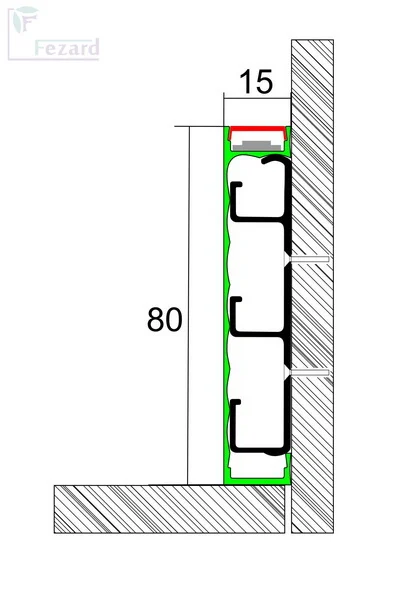 Алюминиевый плинтус Fezard Кабельный ALP-G80-LA Алюминий 80*15*2500 мм в Сыктывкаре