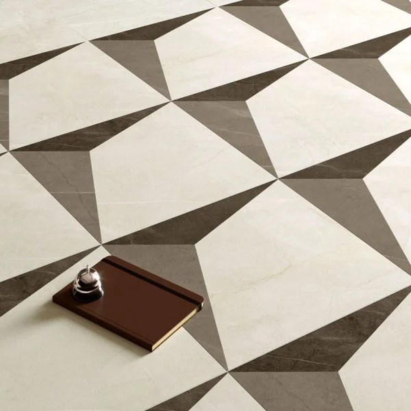 Керамогранит Coliseum Фьямма Уайт Вставка Фрэйм 60х60 (Натуральный и Реттифицированный) в Сыктывкаре