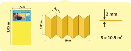 Подложка Солид 2мм гармошка желтая (10.5 м2) в Сыктывкаре