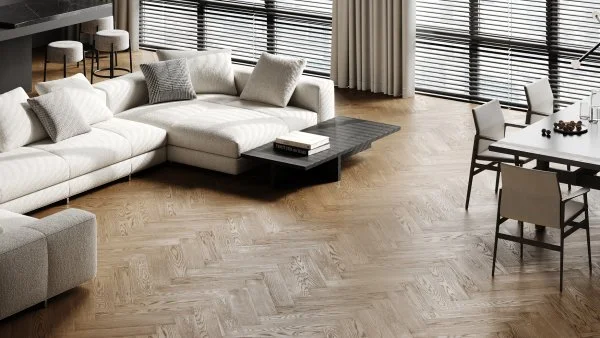 Паркетная доска Quartz Parquet Английская Ёлка Дуб Карельский 33-419 в Сыктывкаре