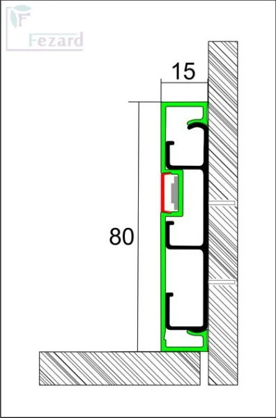 Алюминиевый плинтус Fezard Кабельный ALP-G80-LF Алюминий 80*15*2500 мм в Сыктывкаре