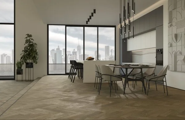 Паркетная доска Quartz Parquet Английская Ёлка Дуб Карельский 33-419 в Сыктывкаре