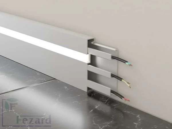 Алюминиевый плинтус Fezard Кабельный ALP-G80-LF Алюминий 80*15*2500 мм в Сыктывкаре