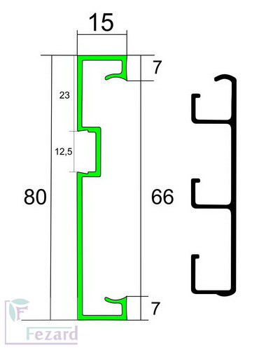 Алюминиевый плинтус Fezard Кабельный ALP-G80-LF Алюминий 80*15*2500 мм в #REGION_NAME_DECLINE_PP#